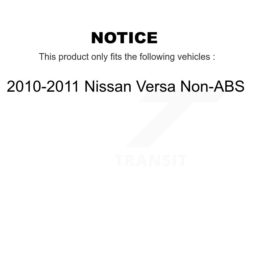 Front Rear Wheel Bearing And Hub Assembly Kit For 2010-2011 Nissan Versa Non-ABS K70-101683 - Image 2