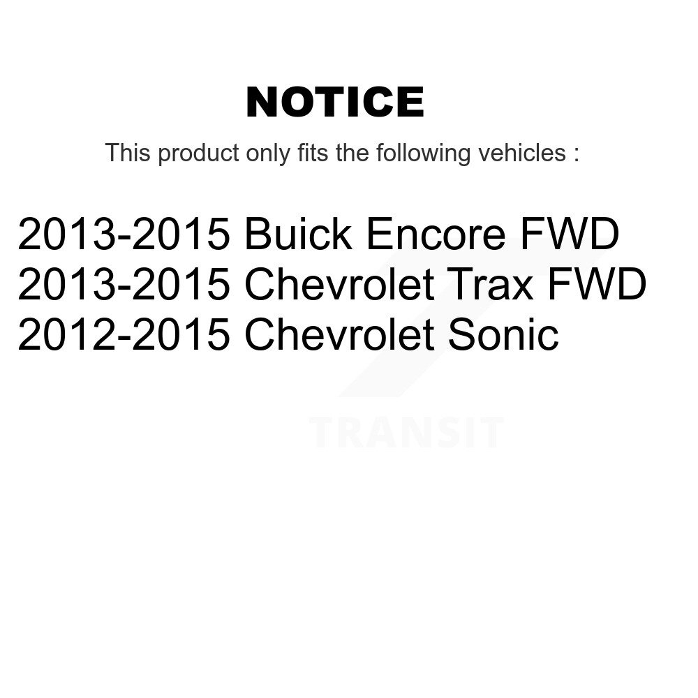 Front Rear Wheel Bearing And Hub Assembly Kit For Chevrolet Sonic Trax Buick Encore K70-101692 - Image 2