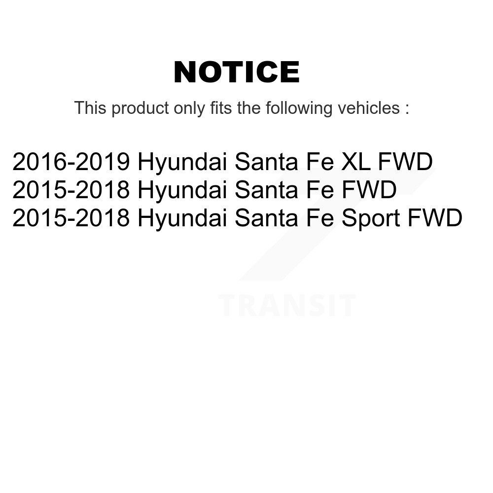 Front Rear Wheel Bearing & Hub Assembly Kit For Hyundai Santa Fe Sport XL FWD K70-101709 - Image 2