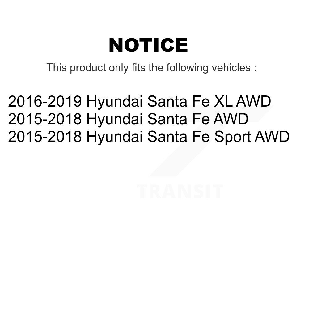 Front Rear Wheel Bearing & Hub Assembly Kit For Hyundai Santa Fe Sport XL AWD K70-101710 - Image 2