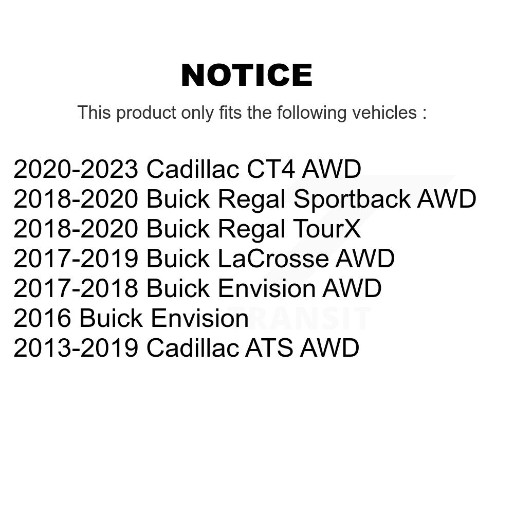 Front Rear Wheel Bearing & Hub Assembly Kit For Cadillac ATS Buick Envision LaCrosse CT4 K70-101733 - Image 2