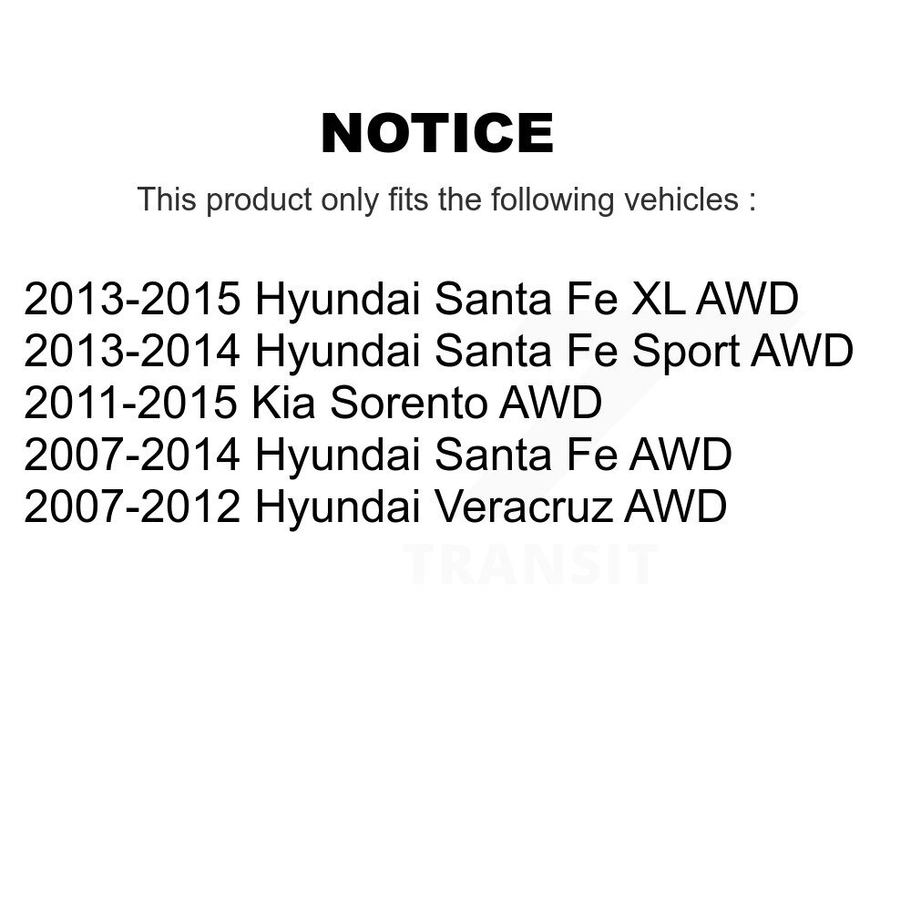 Front Rear Wheel Bearing Hub Assembly Kit For Hyundai Santa Fe Kia Sorento Sport Veracruz K70-101738 - Image 2