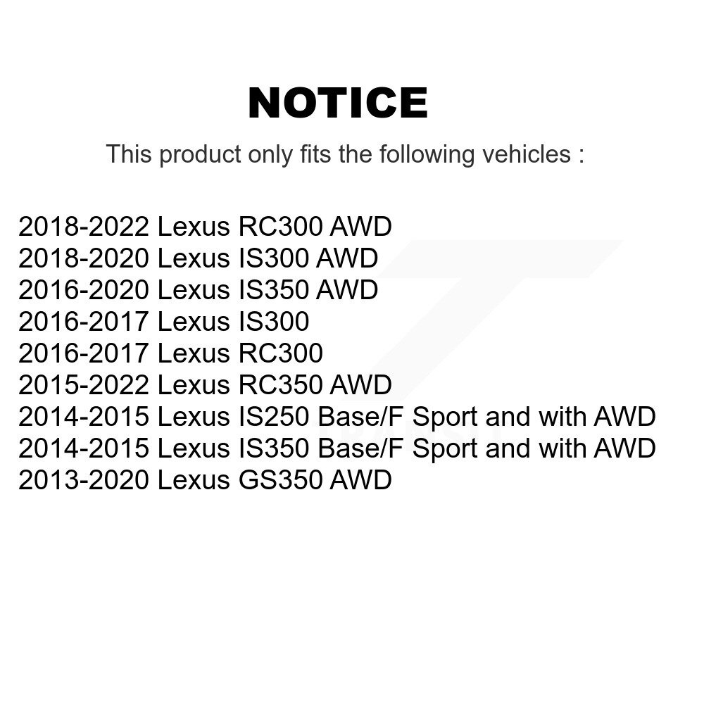 Front Rear Wheel Bearing & Hub Assembly Kit For Lexus IS300 IS350 IS250 GS350 RC350 RC300 K70-101792 - Image 2