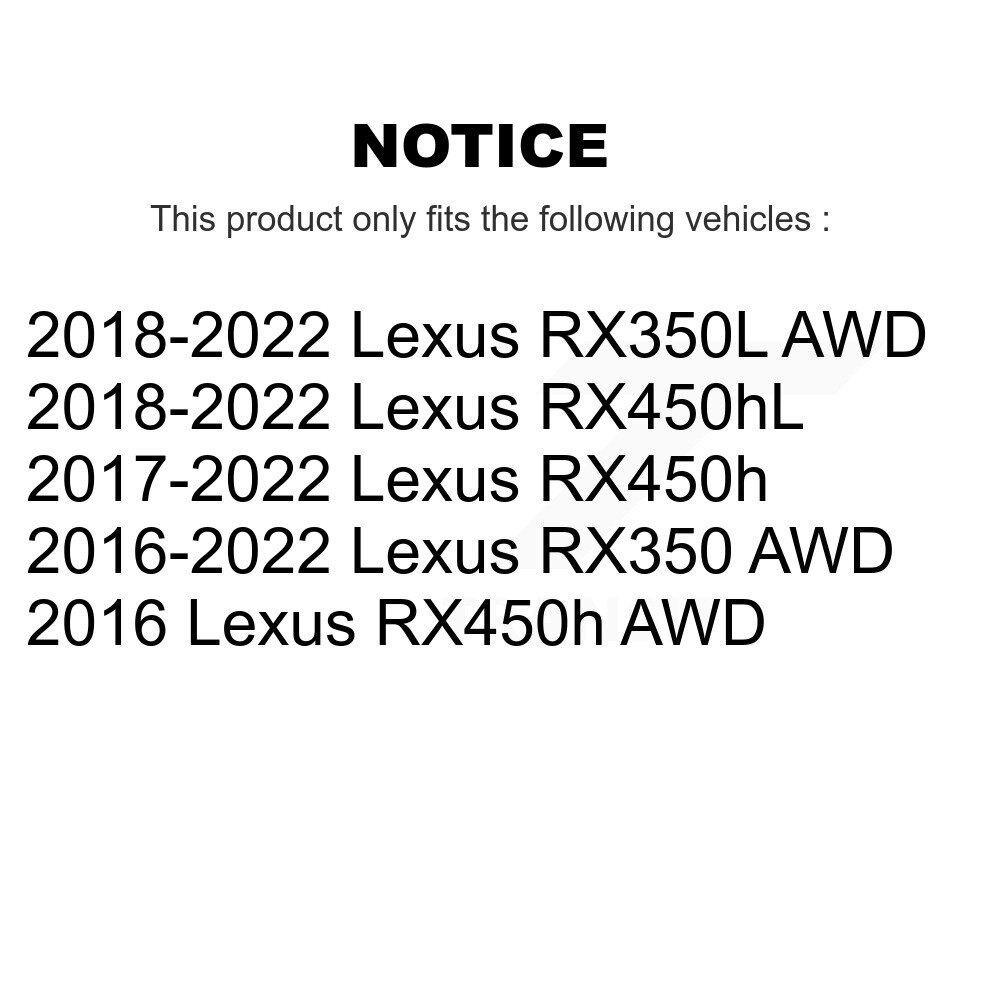 Front Rear Wheel Bearing & Hub Assembly Kit For Lexus RX350 RX450h RX350L RX450hL K70-101847 - Image 2