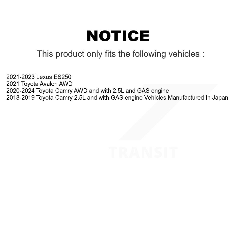 Front Rear Wheel Bearing & Hub Assembly Kit For Toyota Camry Lexus ES250 Avalon K70-101918 - Image 2