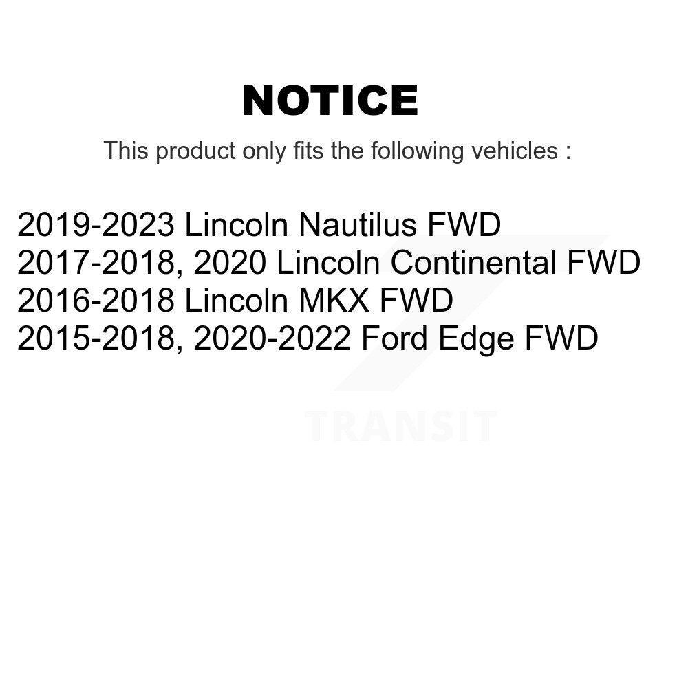 Front Rear Wheel Bearing Hub Assembly Kit For Ford Edge Lincoln MKX Nautilus Continental K70-101940 - Image 2