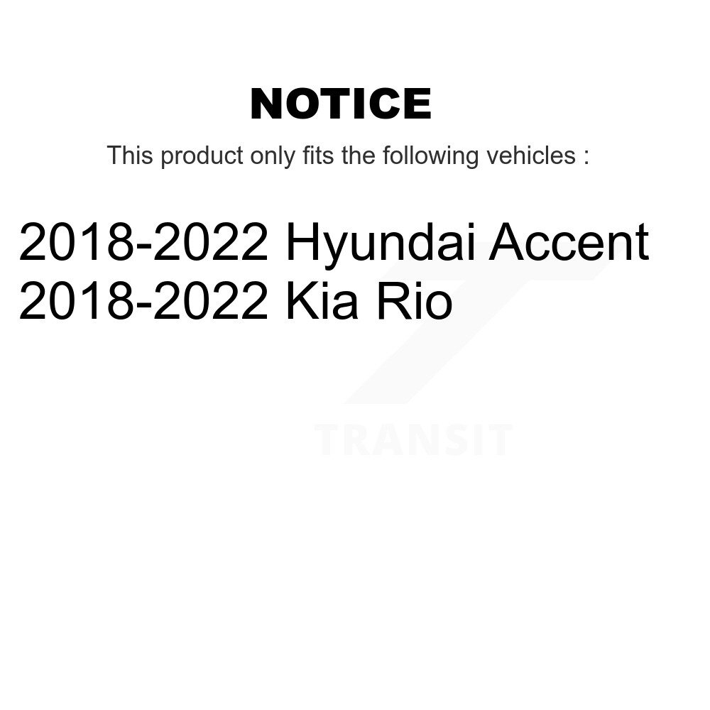 Front Rear Wheel Bearing And Hub Assembly Kit For 2018-2022 Kia Rio Hyundai Accent K70-101990 - Image 2