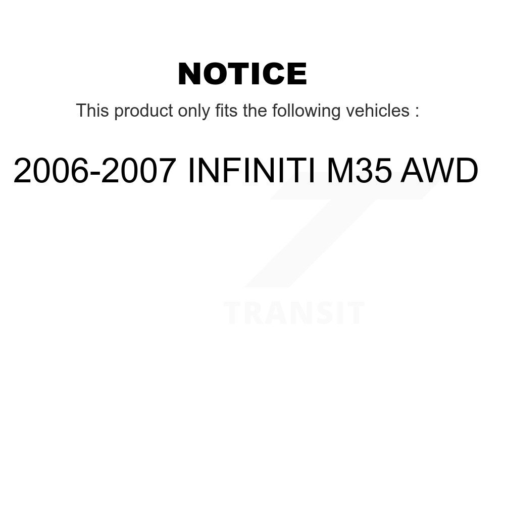 Front Rear Wheel Bearing & Hub Assembly Kit For 2006-2007 INFINITI M35 AWD K70-101993 - Image 2