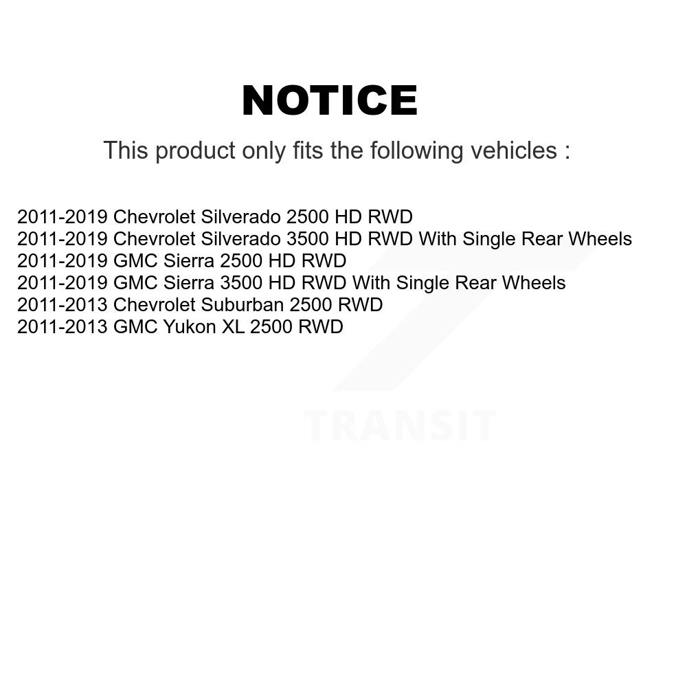 Front Wheel Bearing Hub Assembly Pair For GMC Chevrolet Sierra 2500 HD Silverado 3500 XL K70-102070 - Image 2