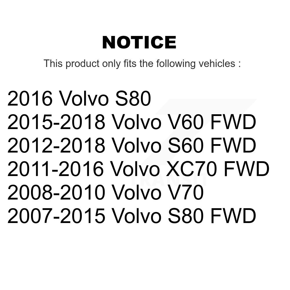 Rear Wheel Bearing And Hub Assembly Pair For Volvo S60 XC70 V60 S80 V70 K70-102107 - Image 2