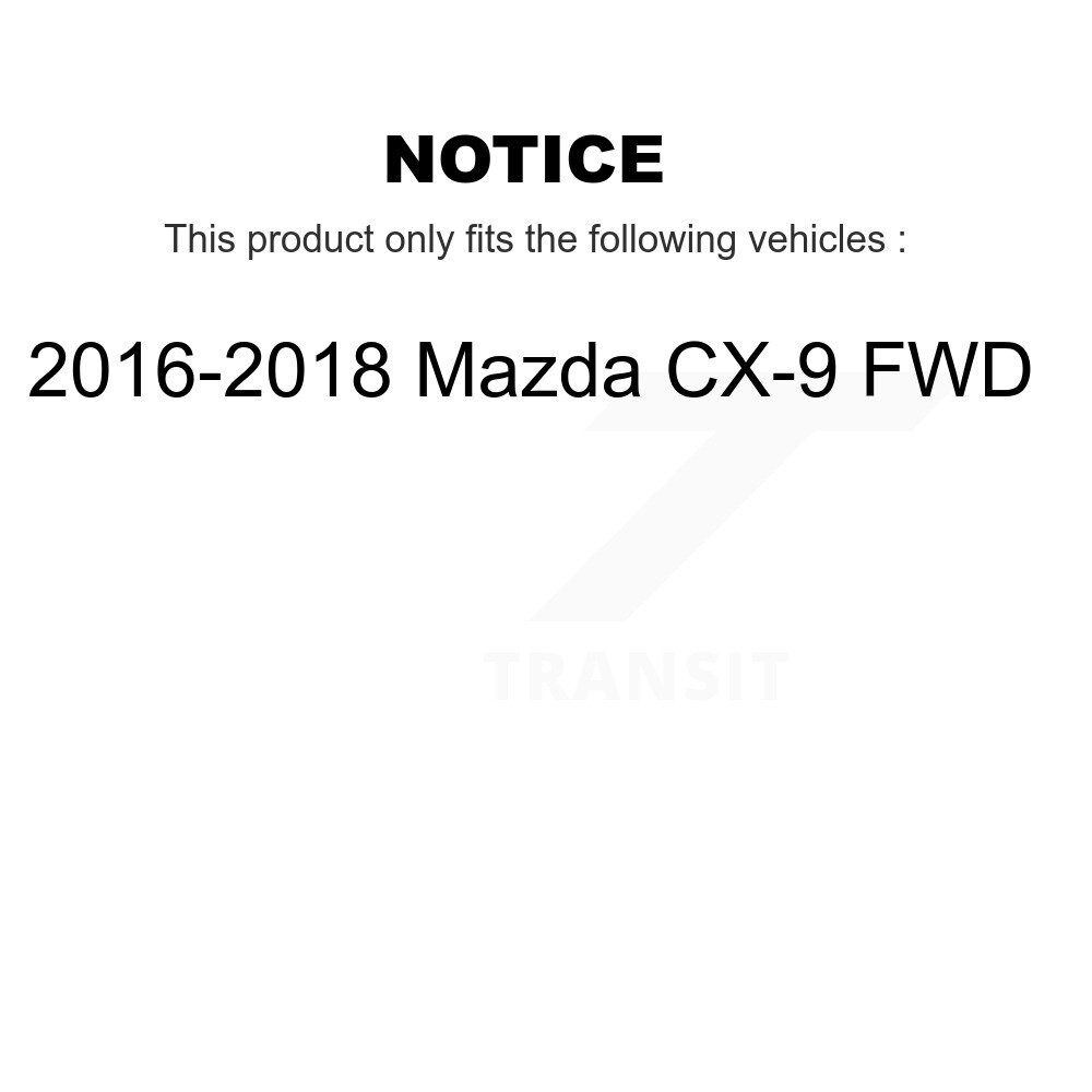 Front Rear Wheel Bearing And Hub Assembly Kit For 2016-2018 Mazda CX-9 FWD K70-102140 - Image 2