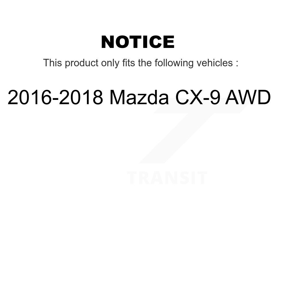 Front Rear Wheel Bearing And Hub Assembly Kit For 2016-2018 Mazda CX-9 AWD K70-102199 - Image 2
