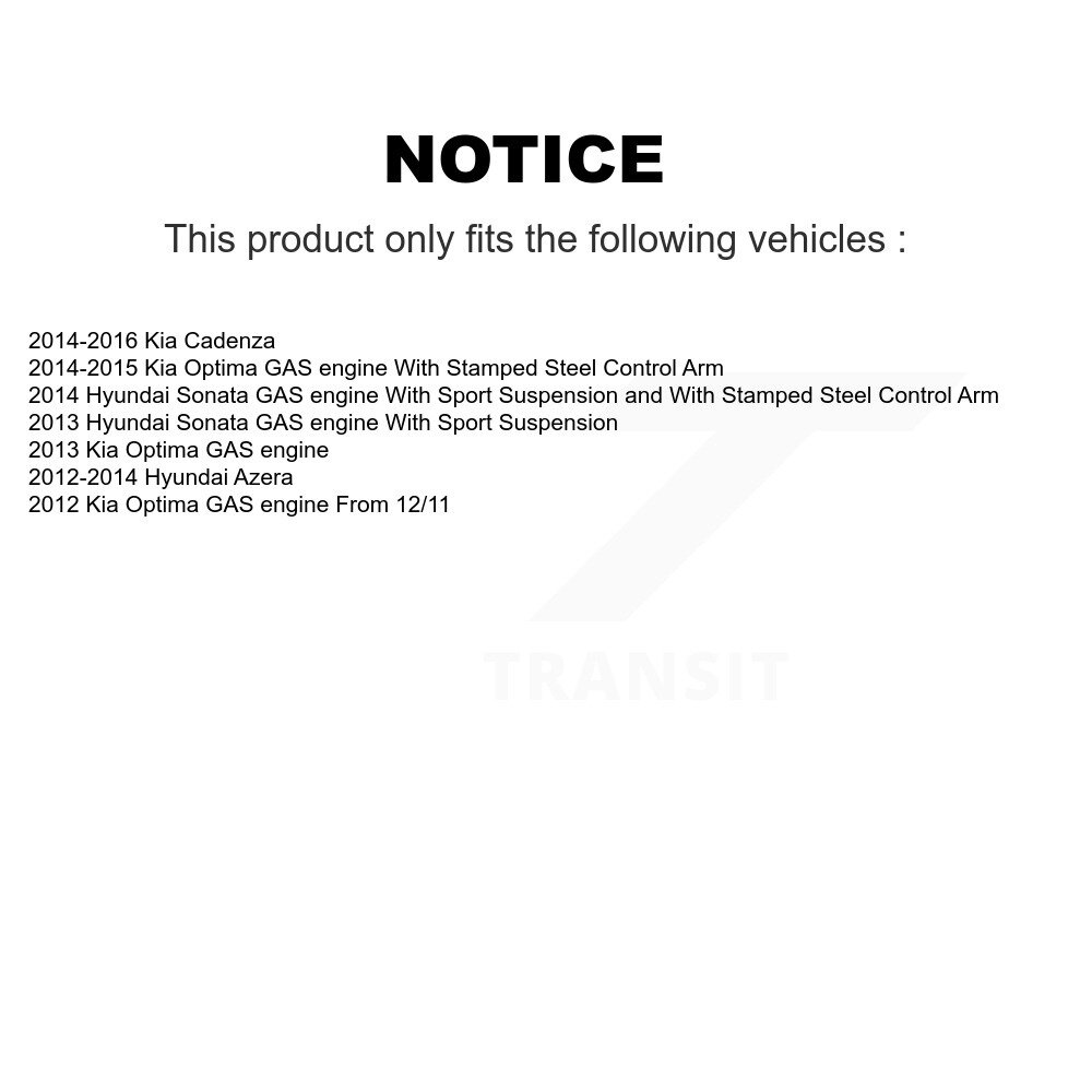 Front Control Arm And Ball Joint Link Kit For Kia Optima Hyundai Sonata Cadenza Azera K72-100062 - Image 2