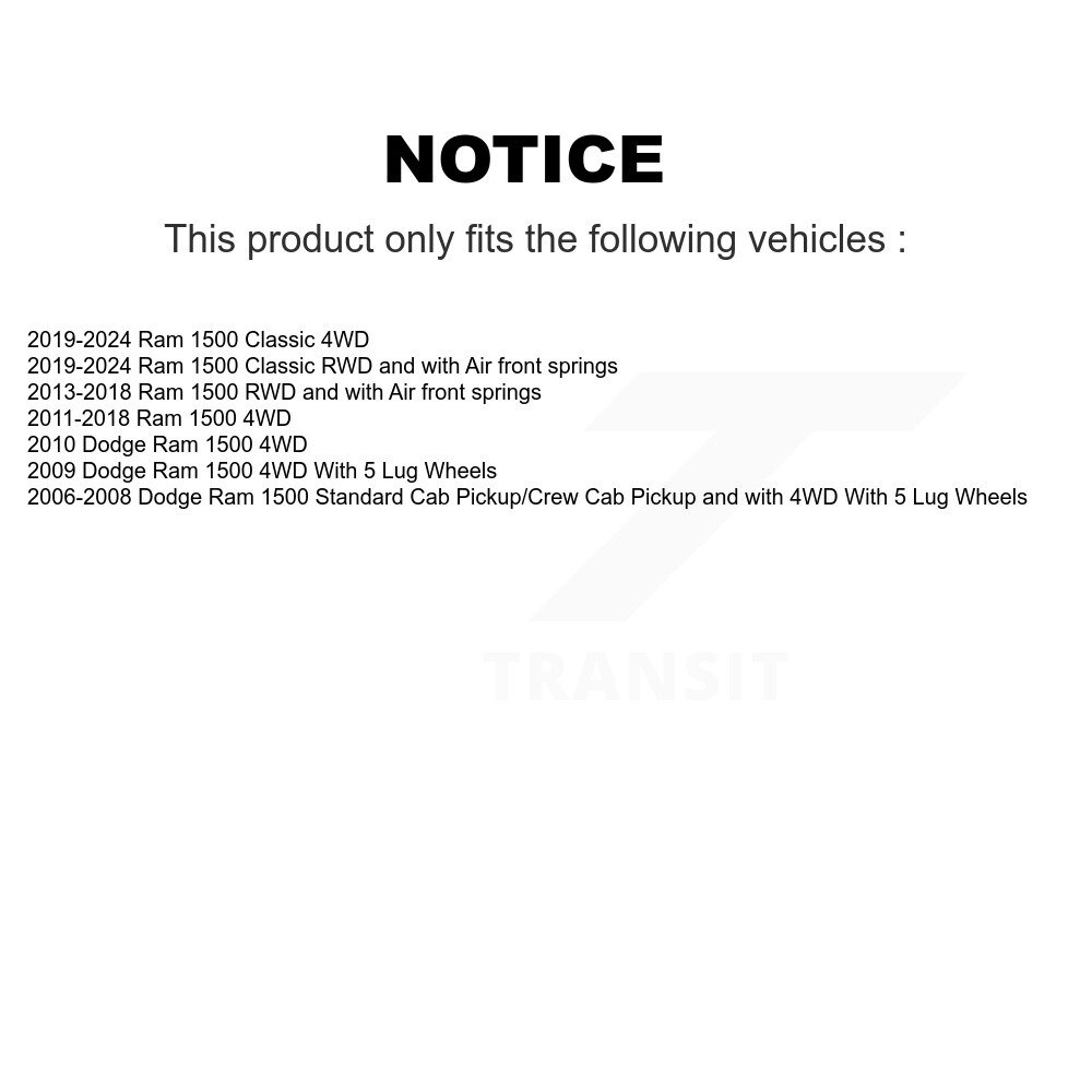 Front Suspension Control Arm And Ball Joint Assembly Link Kit For Ram 1500 Classic Dodge K72-100063 - Image 2