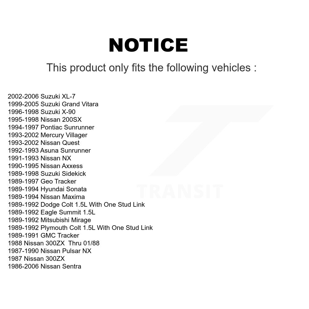 Front Link Pair For Nissan Sentra Suzuki Grand Vitara Geo Tracker Sidekick XL-7 Sunrunner K72-100286 - Image 2