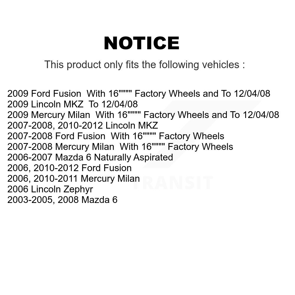 Front Upper Control Arm Ball Joint Kit For Ford Fusion Mazda 6 Lincoln MKZ Zephyr Mercury K72-100559 - Image 2