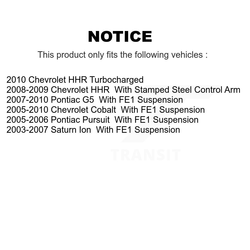 Front Lower Control Arm Ball Joint Kit For Chevrolet Cobalt Pontiac G5 Saturn Ion Pursuit K72-100599 - Image 2
