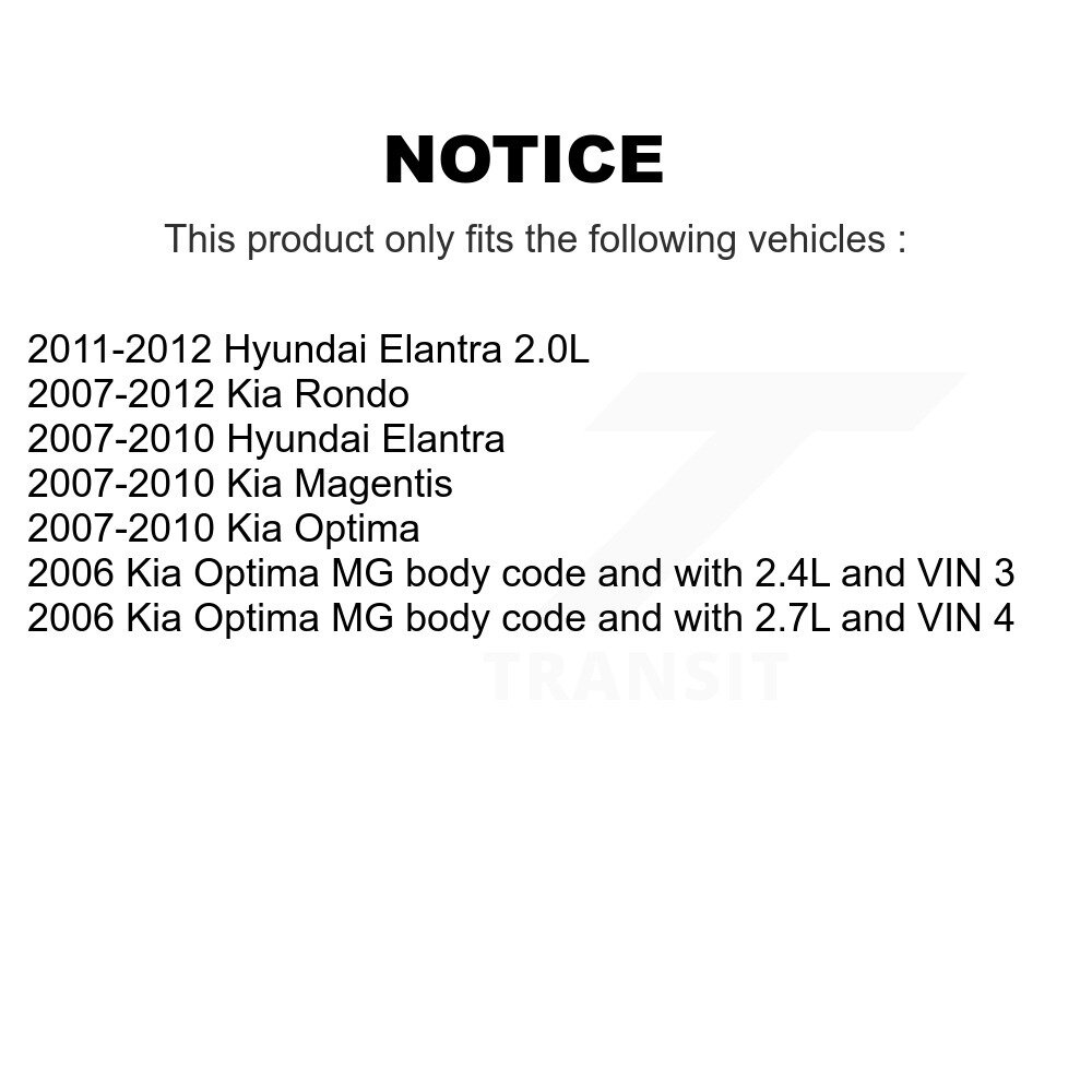 Front Rear Suspension Link Kit For Hyundai Elantra Kia Rondo Optima Magentis K72-100792 - Image 2
