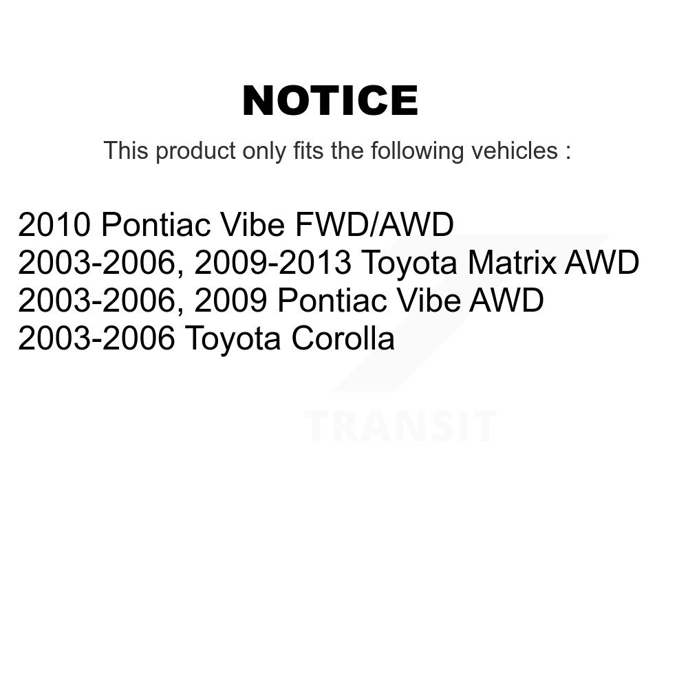 Front Rear Suspension Link Kit For Toyota Matrix Corolla Pontiac Vibe K72-100819 - Image 2