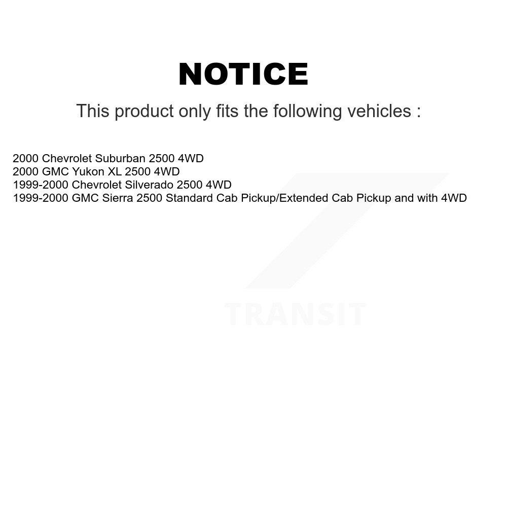 Front Ball Joint & Tie Rod End Kit For Chevrolet Silverado 2500 GMC Sierra Suburban Yukon K72-100947 - Image 2