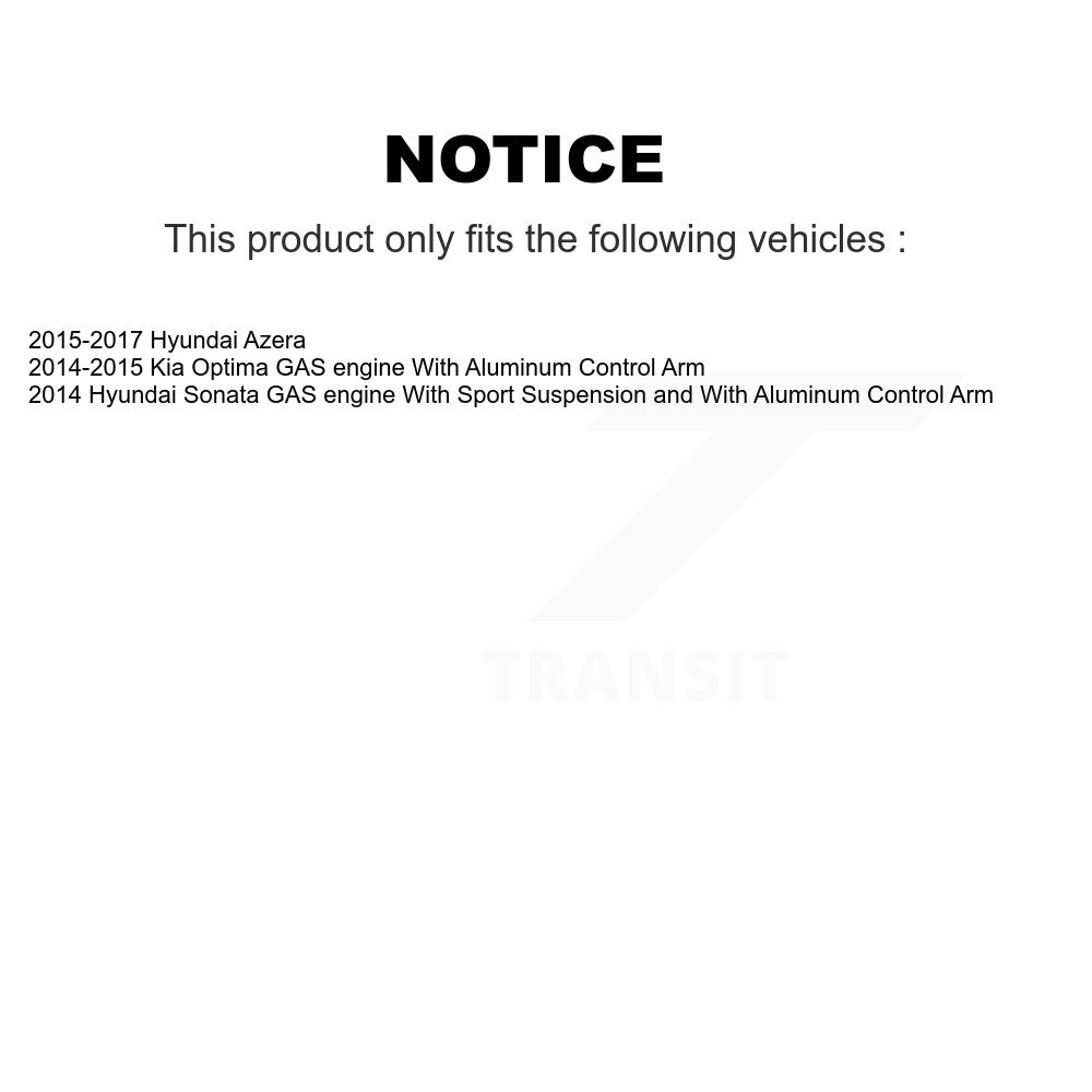 Front Suspension Control Arm Ball Joint Tie Rod End Link Kit (8Pc) For Kia Optima Hyundai K72-101129 - Image 2