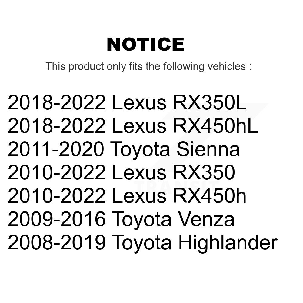 Front Lower Suspension Ball Joint Pair Kit For Toyota Highlander Lexus Sienna RX350 K72-101474 - Image 2