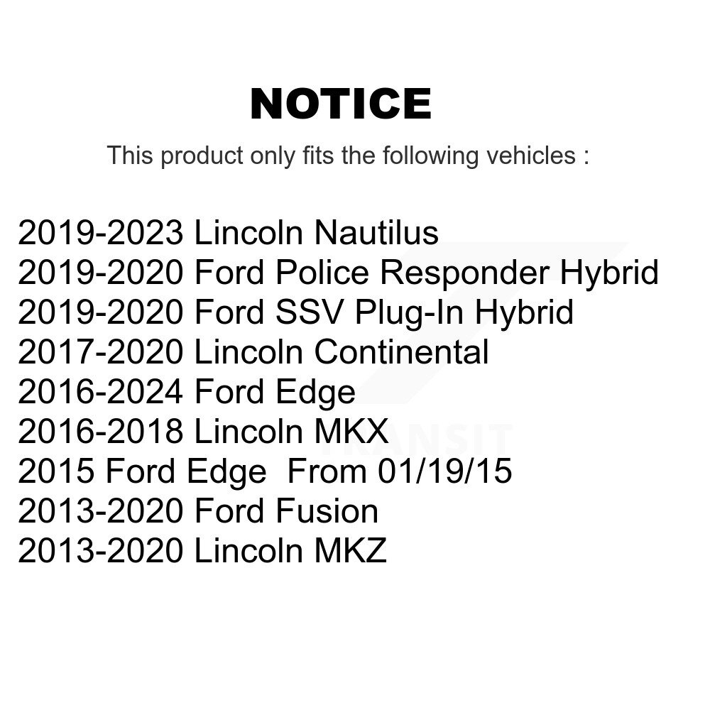 Front Rear Link Kit For Ford Edge Fusion Lincoln Nautilus MKX MKZ Continental Police SSV K72-101586 - Image 2
