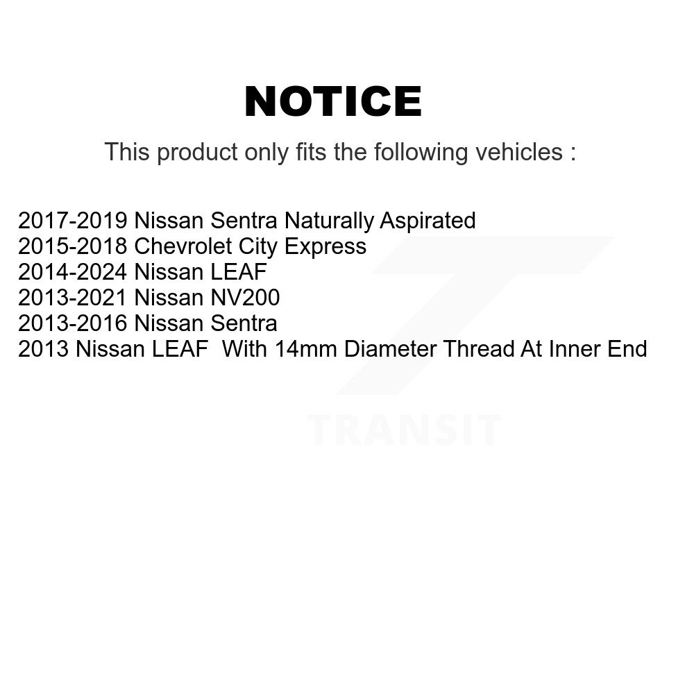 Front Outer & Inner Tie Rod End Kit For Nissan Sentra LEAF NV200 Chevrolet City Express K72-101622 - Image 2