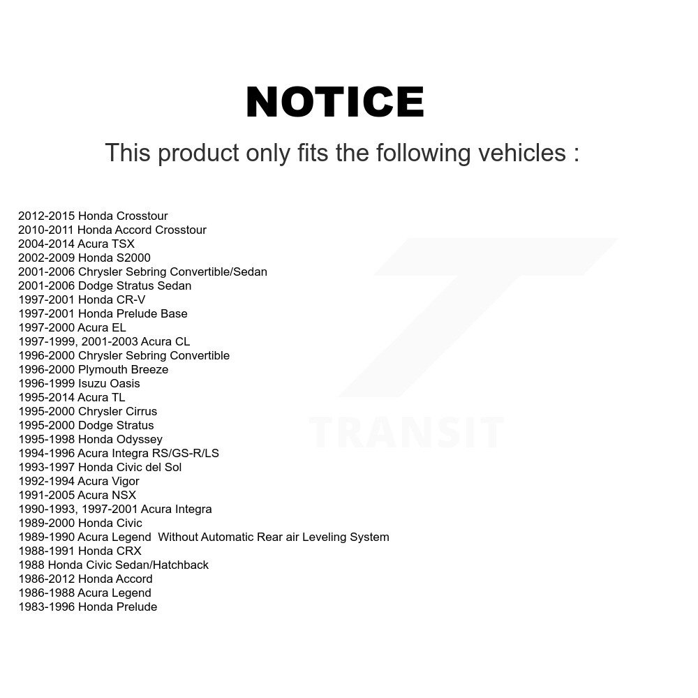 Front Suspension Strut Shock Mounting Pair For Honda Accord Acura TL Civic TSX Chrysler K73-100087 - Image 2