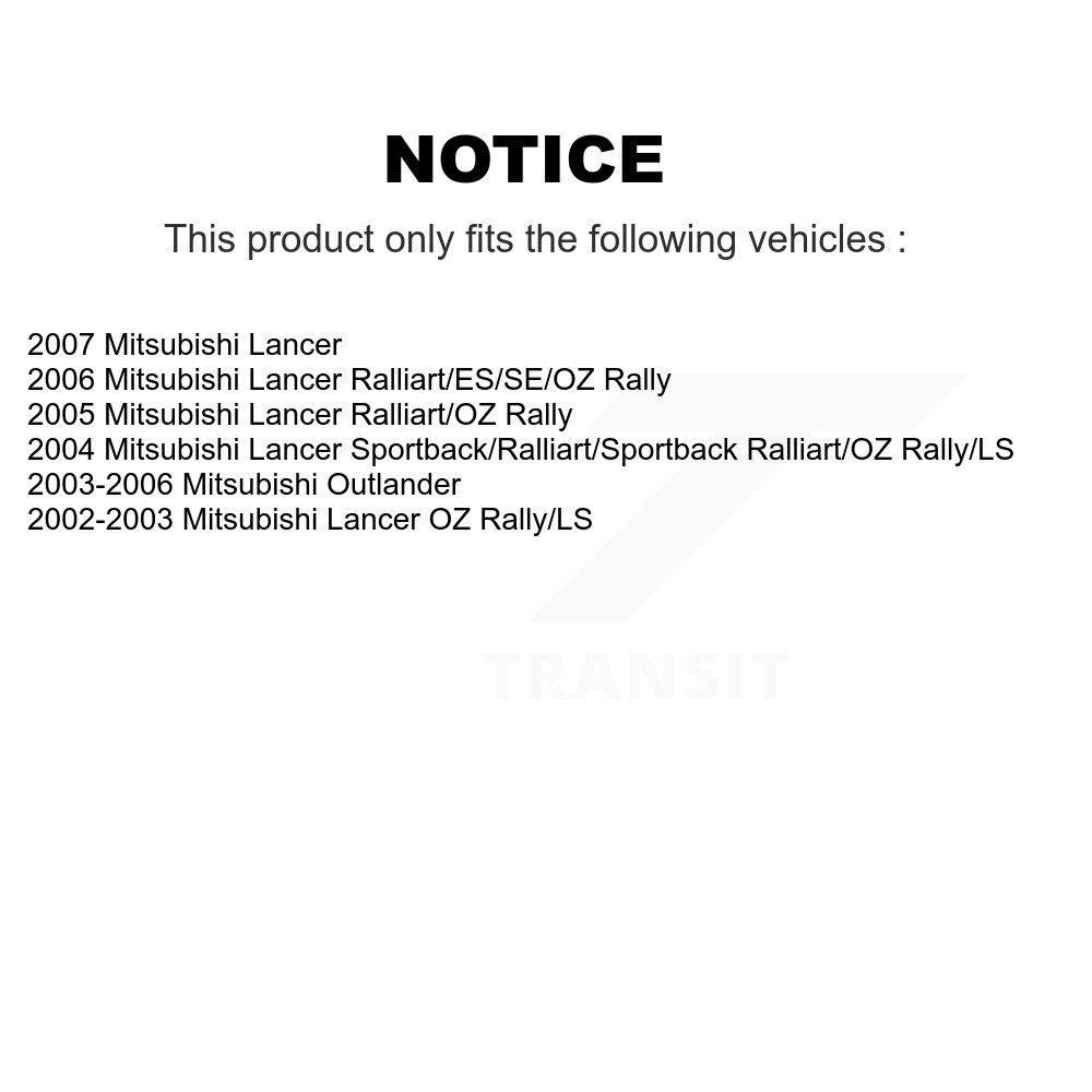 Front Suspension Strut Shock Mounting Pair For Mitsubishi Lancer Outlander K73-100131 - Image 2
