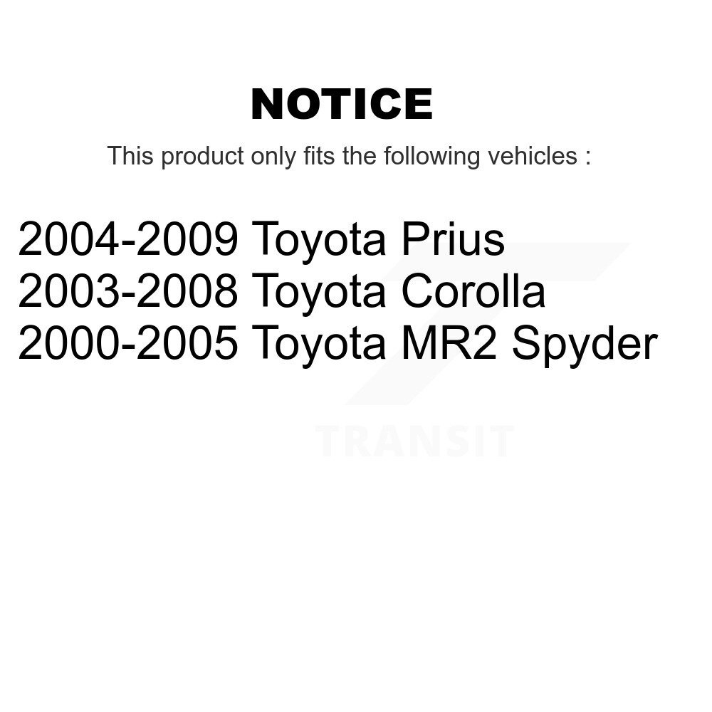 Front Suspension Strut Shock Mounting Pair For Toyota Corolla Prius MR2 Spyder K73-100134 - Image 2