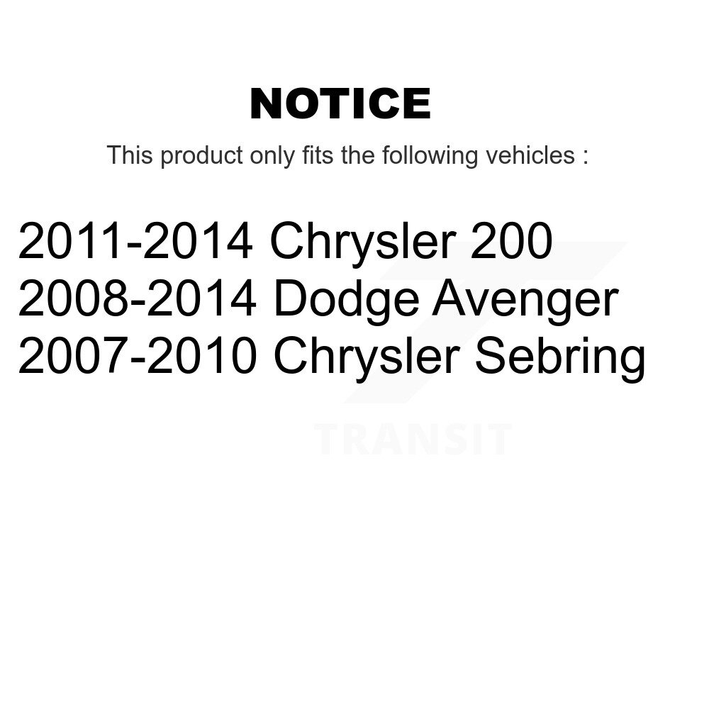 Front Suspension Strut Shock Mounting Pair For Chrysler 200 Dodge Avenger Sebring K73-100141 - Image 2