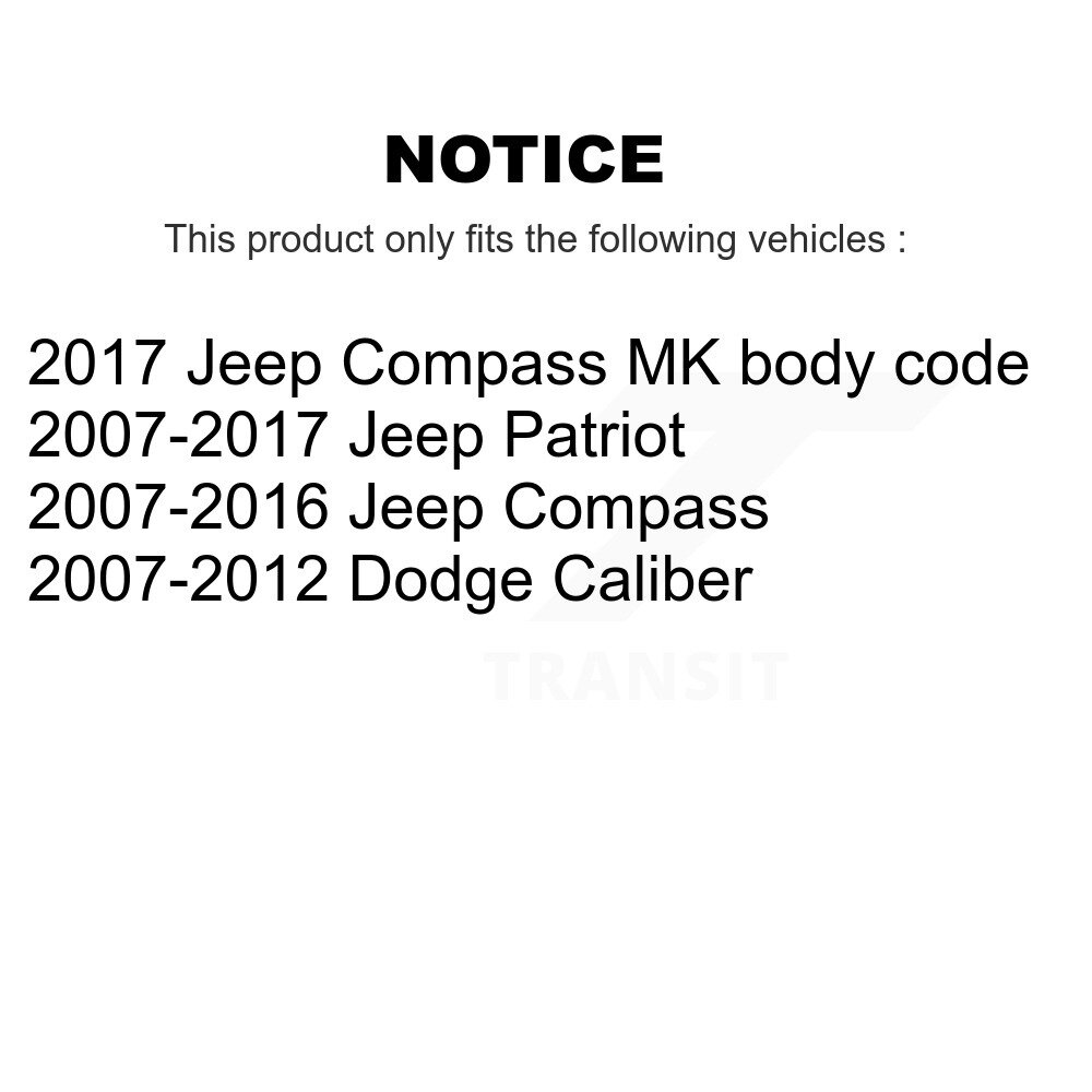 Front Suspension Strut Shock Mounting Pair For Jeep Patriot Compass Dodge Caliber K73-100159 - Image 2