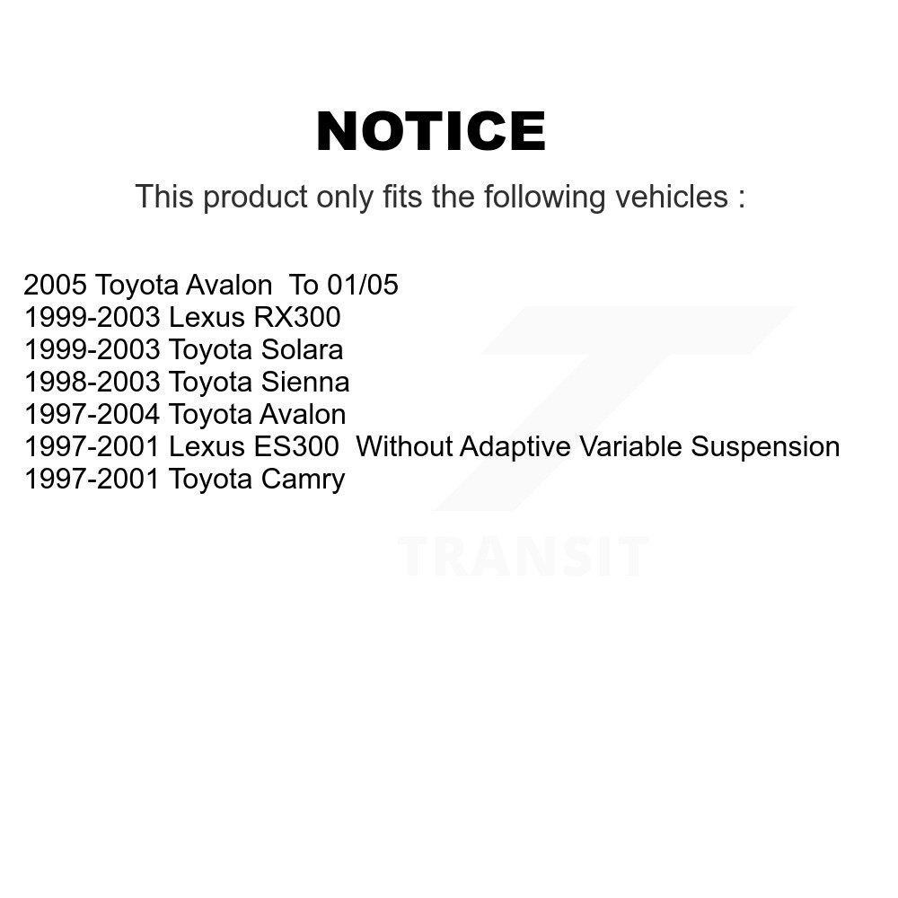 Front Suspension Strut Shock Mounting Kit For Toyota Camry Sienna Lexus Avalon RX300 K73-100176 - Image 2