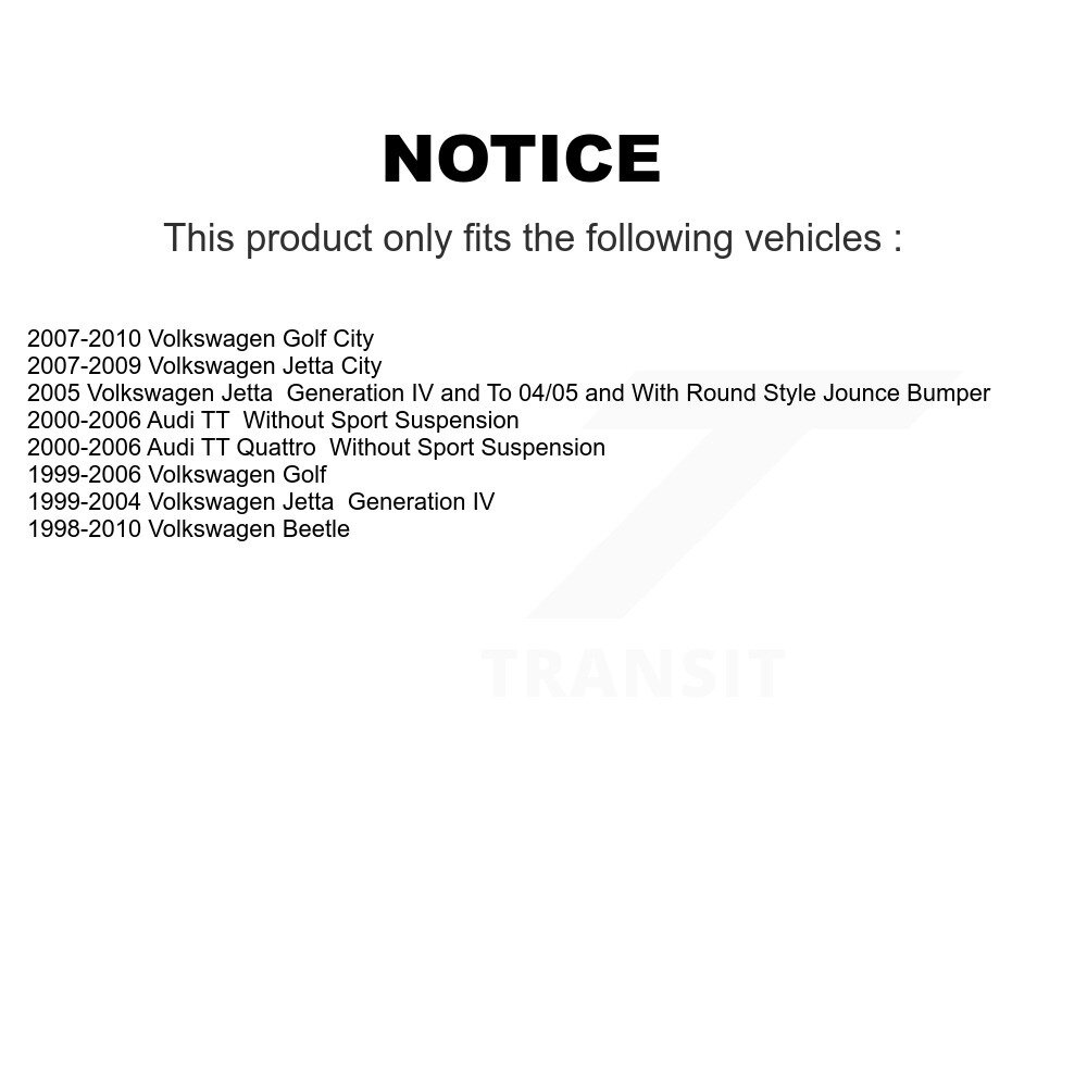 Rear Suspension Strut Shock Mounting Pair For Volkswagen Jetta Golf Beetle City Audi TT K73-100200 - Image 2