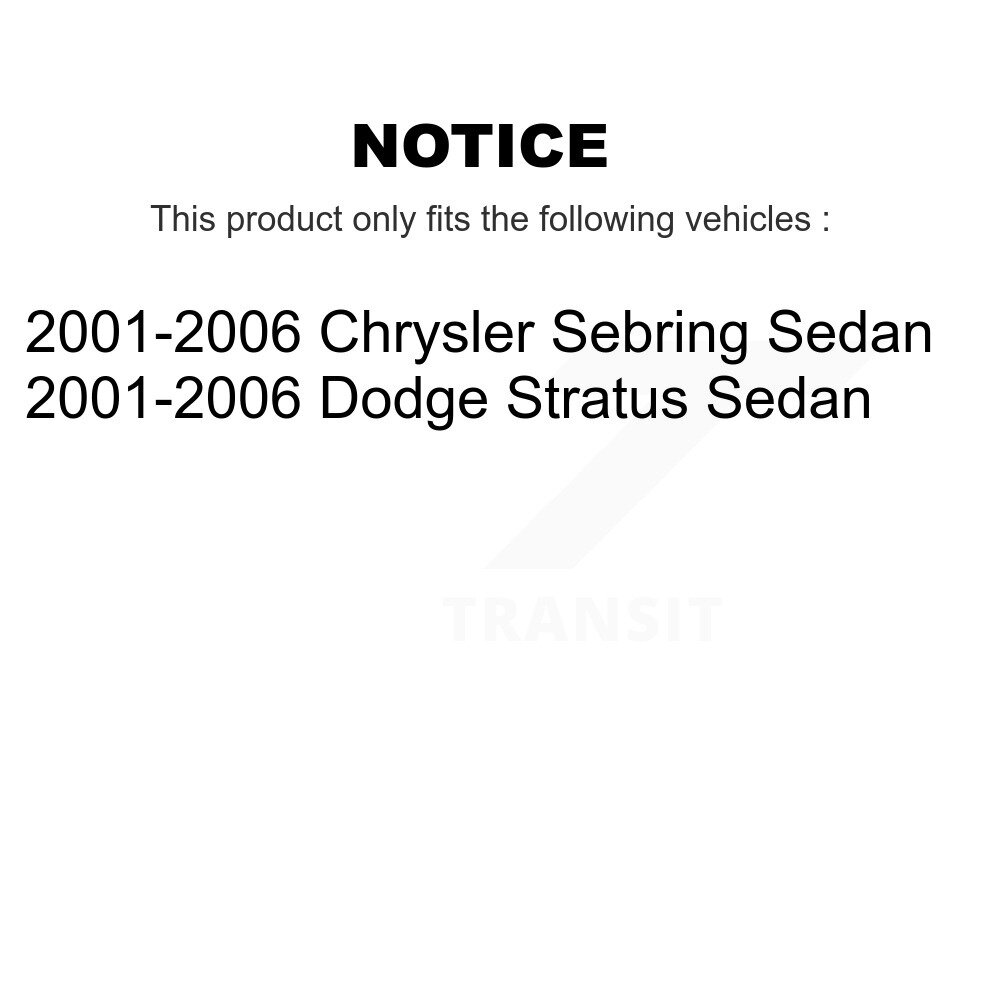 Front Rear Suspension Strut Shock Mounting Kit For Chrysler Sebring Dodge Stratus Sedan K73-100228 - Image 2
