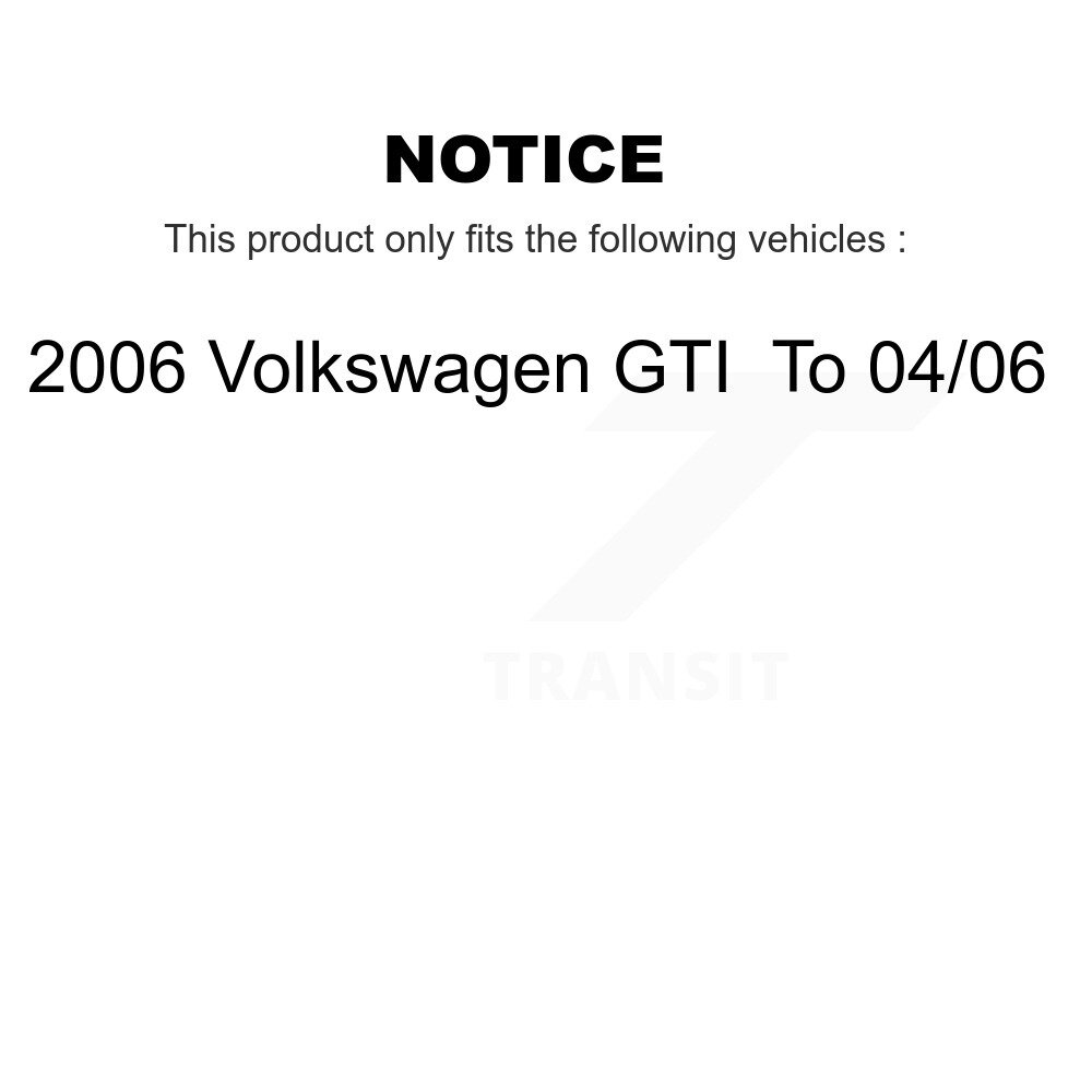 Front Rear Suspension Strut Shock Mounting Kit For 2006 Volkswagen GTI To 04 06 K73-100254 - Image 2