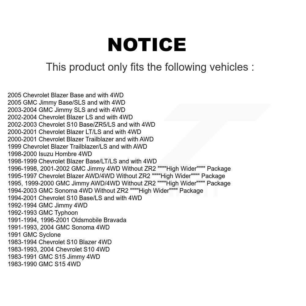 Front Shock Absorbers Pair For Chevrolet GMC S10 Blazer Jimmy Sonoma S15 Isuzu Hombre K78-100056 - Image 2