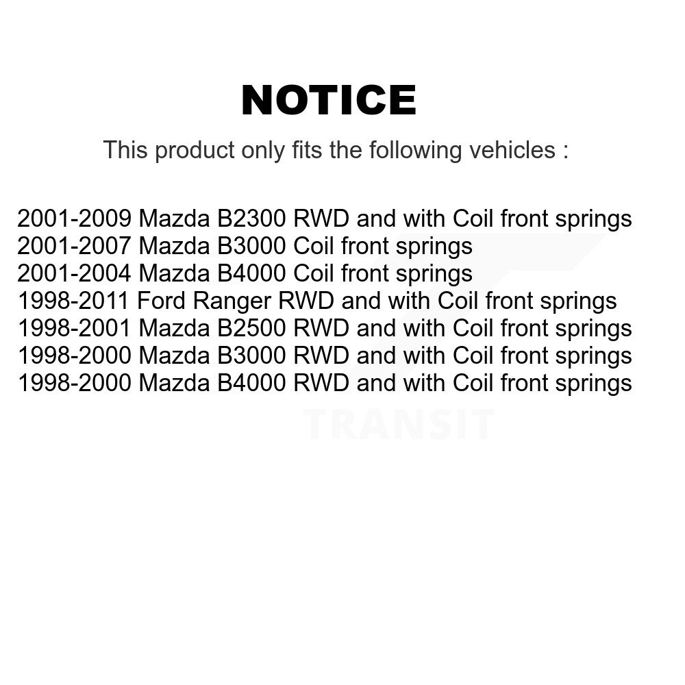 Front Suspension Shock Absorbers Pair For Ford Ranger Mazda B3000 B4000 B2300 B2500 K78-100066 - Image 2