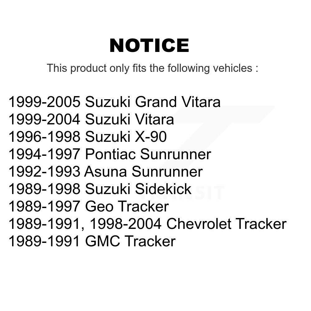 Rear Shock Absorber Pair For Tracker Suzuki Chevrolet Grand Vitara Geo Sidekick Sunrunner K78-100265 - Image 2
