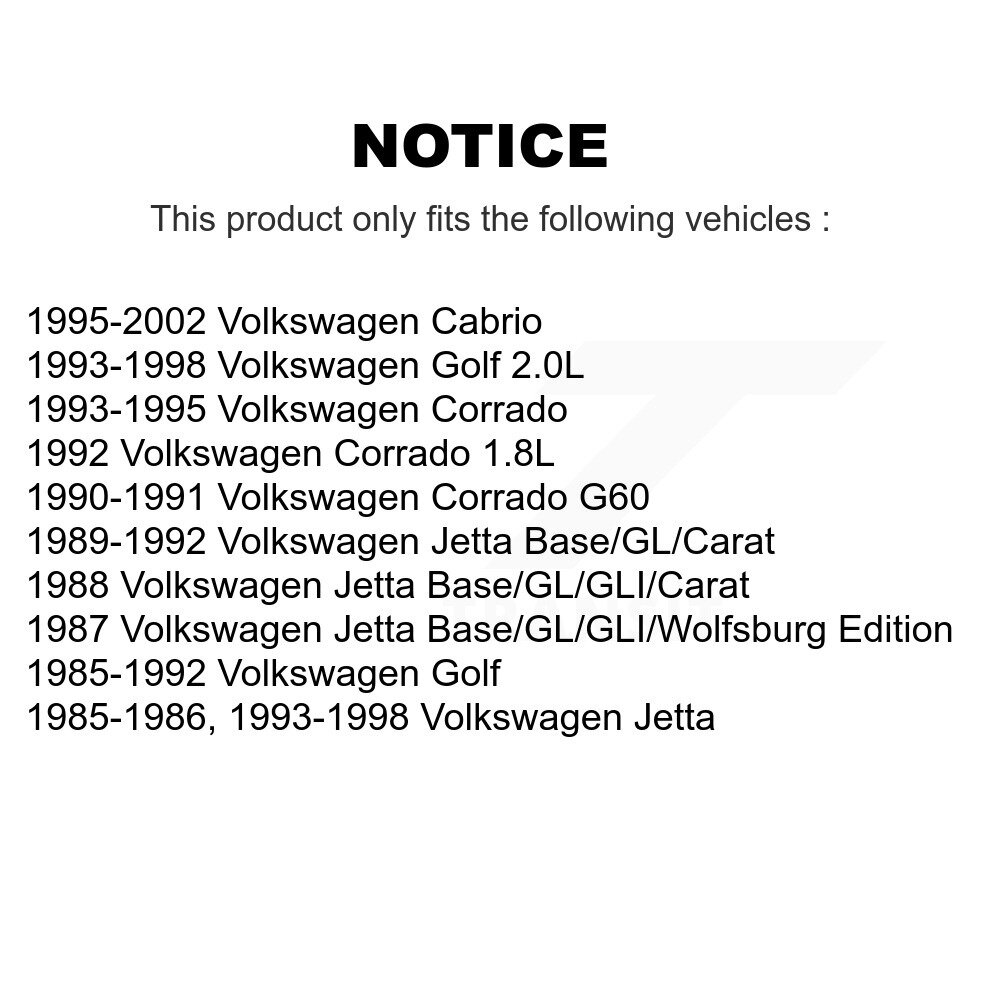 Rear Suspension Struts Pair For Volkswagen Cabrio Jetta Golf Corrado K78-100733 - Image 2