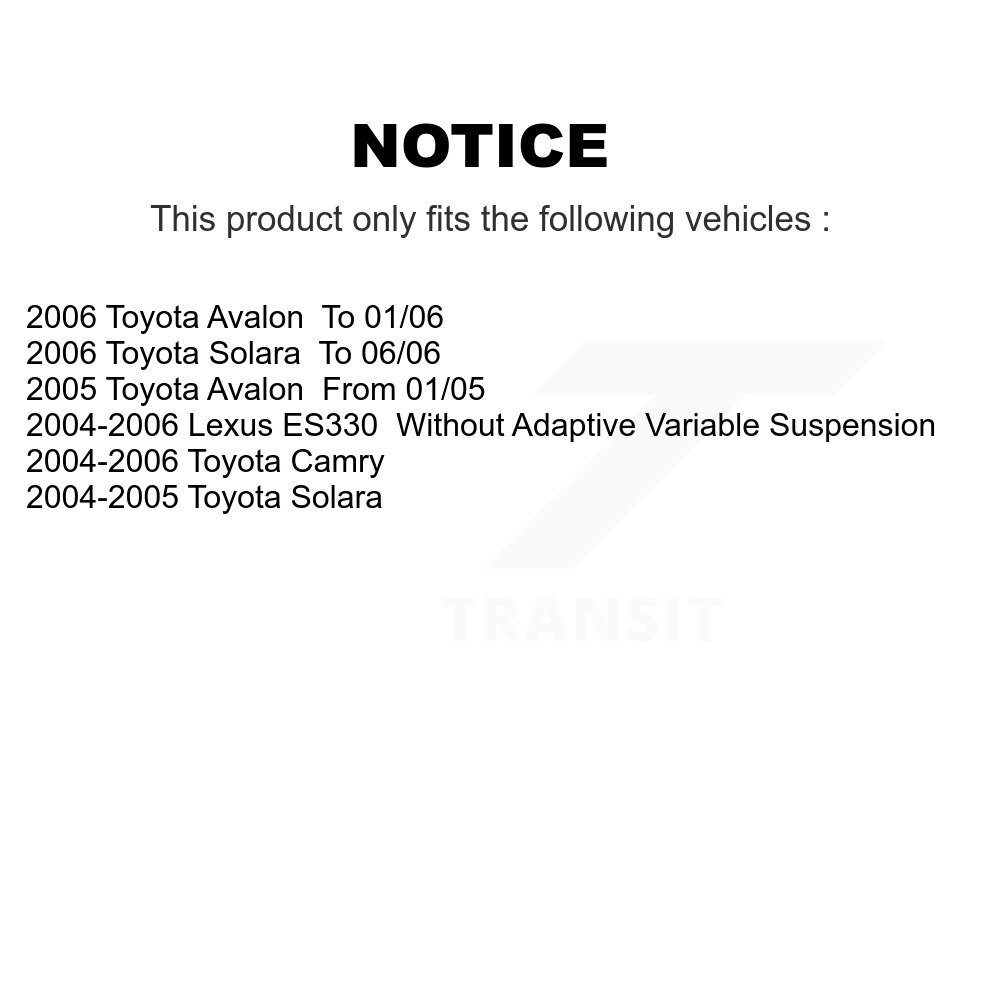 Front Suspension Struts Kit For Toyota Camry Solara Lexus ES330 Avalon K78-100774 - Image 2