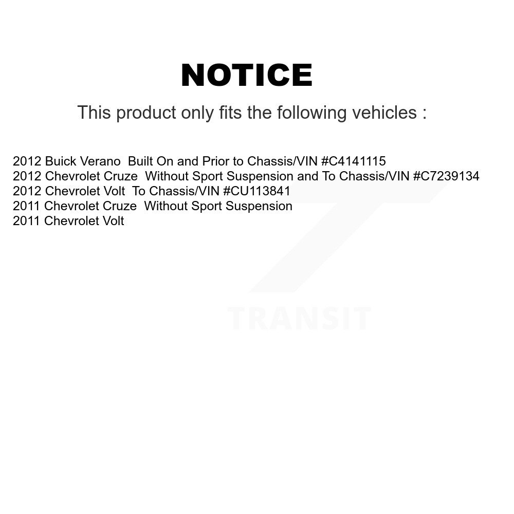 Front Suspension Struts Kit For Chevrolet Cruze Buick Verano Volt K78-100808 - Image 2