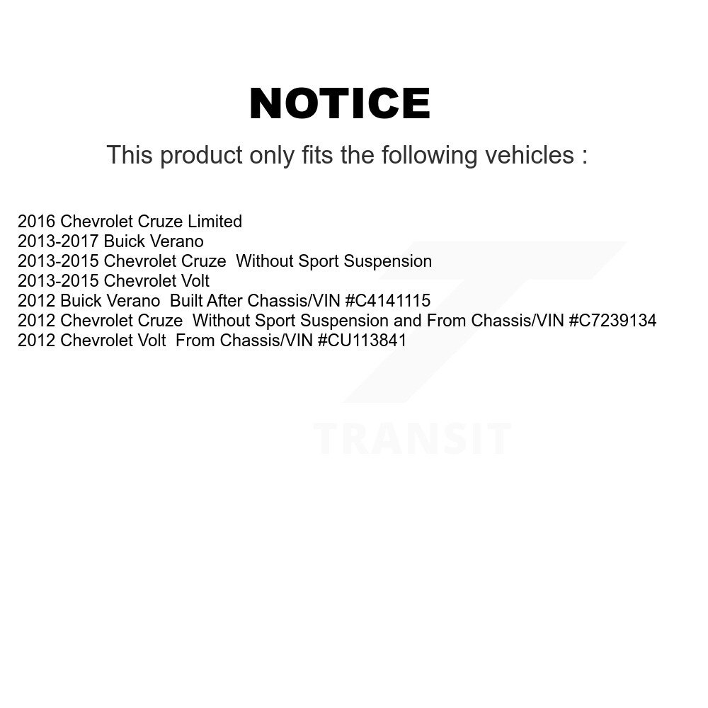 Front Suspension Struts Kit For Chevrolet Cruze Buick Verano Limited Volt K78-100809 - Image 2