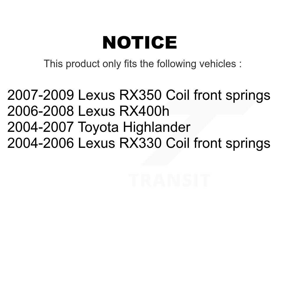Front Suspension Struts Kit For Lexus RX350 Toyota Highlander RX330 RX400h K78-100824 - Image 2