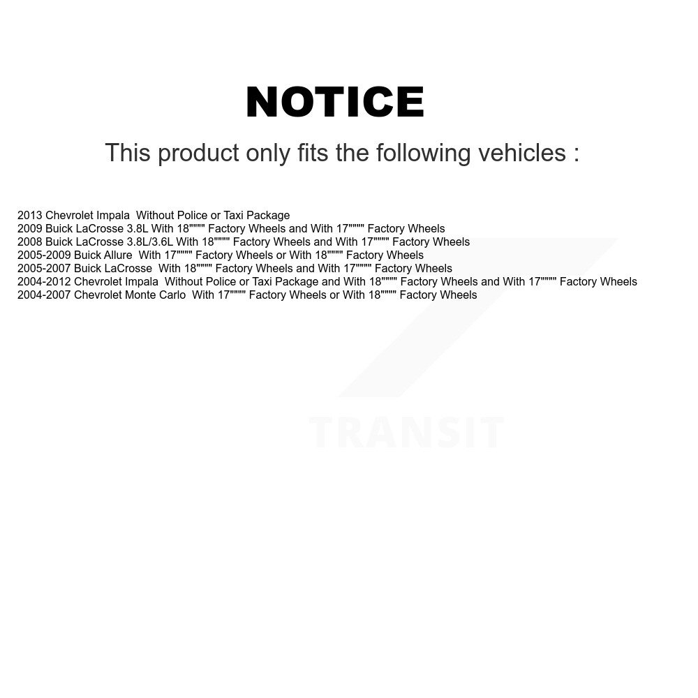 Front Rear Suspension Struts Kit For Chevrolet Impala Buick LaCrosse Allure Monte Carlo K78-100866 - Image 2