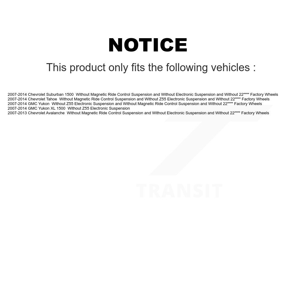 Front Rear Suspension Struts Kit For Chevrolet Avalanche GMC Tahoe Yukon Suburban 1500 XL K78-100925 - Image 2