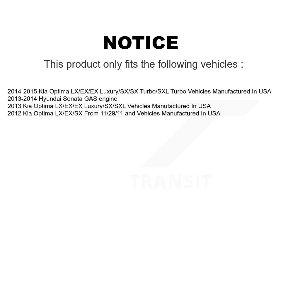 Front Rear Suspension Struts And Shock Absorbers Kit For Kia Optima Hyundai Sonata K78-100977 - Image 2