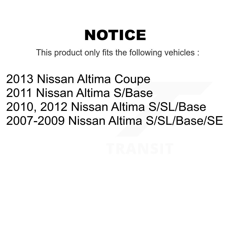Front Rear Suspension Struts And Shock Absorbers Kit For Nissan Altima K78-100998 - Image 2