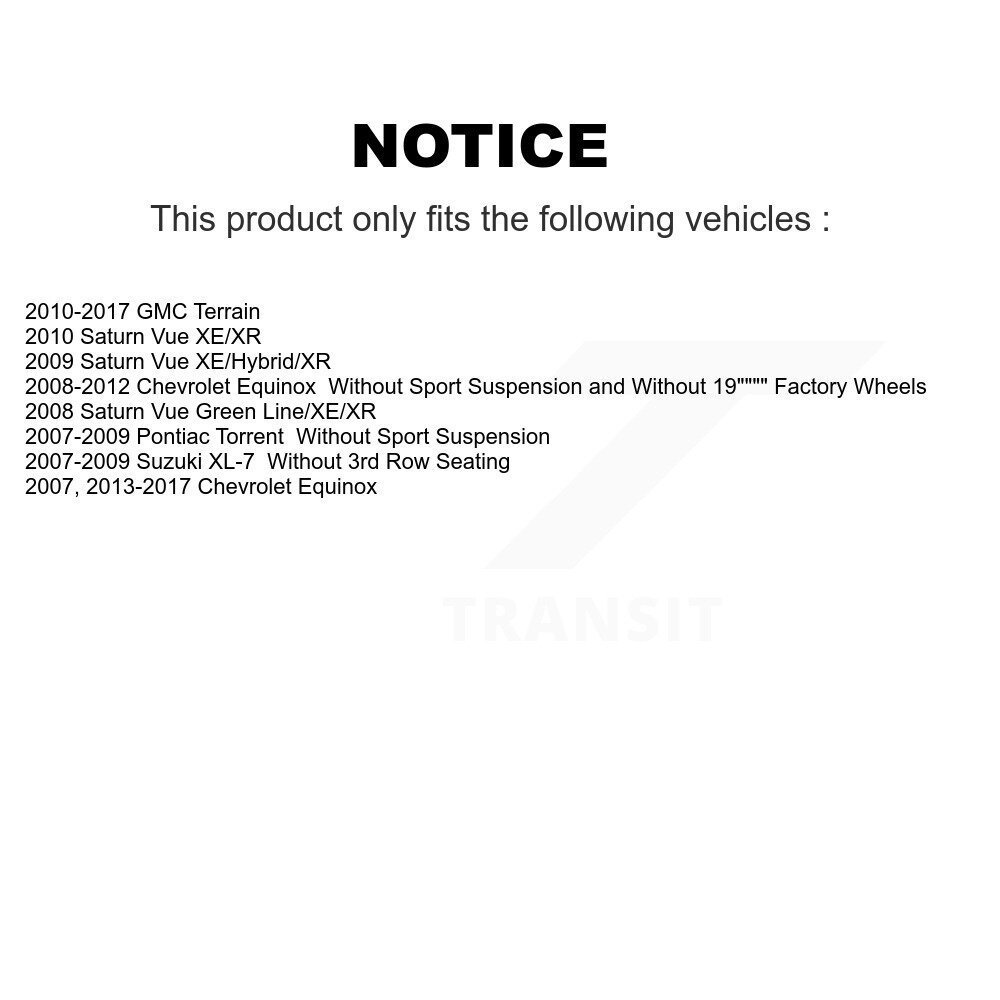 Front Rear Suspension Struts Shock Absorber Kit For Chevrolet Equinox GMC Terrain Pontiac K78-101004 - Image 2